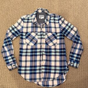 Vans Blue and Tan Plaid Flannel Shirt